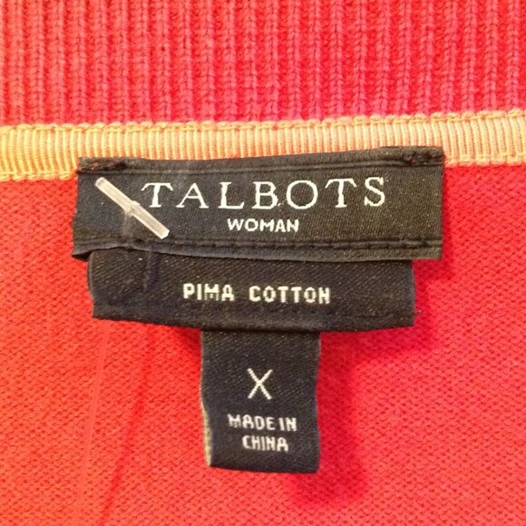 Talbots "X" Cotton/Nylon blend cardigan in Rosey/Pink; Eclectic Granny, Chic - Picture 3 of 4